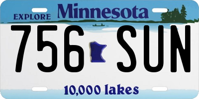 MN license plate 756SUN