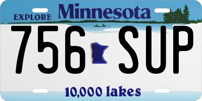 MN license plate 756SUP