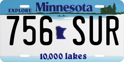 MN license plate 756SUR