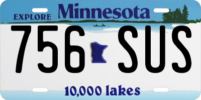 MN license plate 756SUS