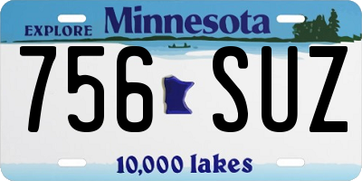 MN license plate 756SUZ