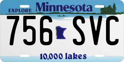 MN license plate 756SVC