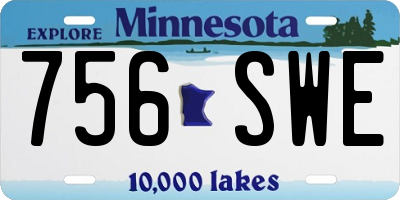 MN license plate 756SWE