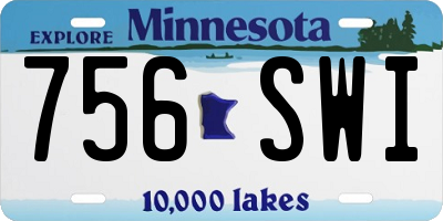 MN license plate 756SWI
