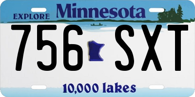 MN license plate 756SXT