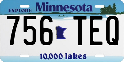 MN license plate 756TEQ