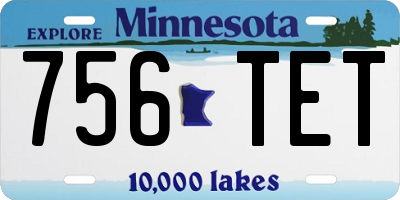 MN license plate 756TET