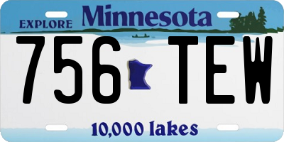 MN license plate 756TEW