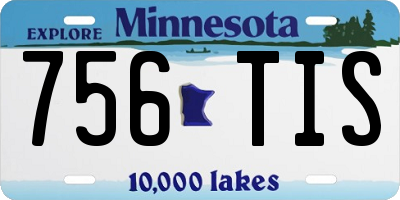 MN license plate 756TIS