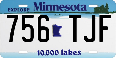 MN license plate 756TJF