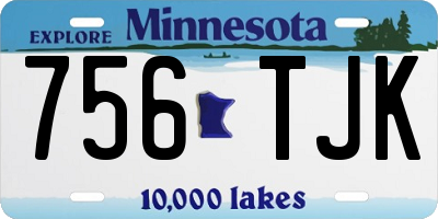 MN license plate 756TJK