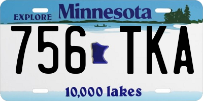 MN license plate 756TKA