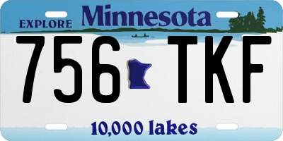 MN license plate 756TKF
