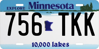 MN license plate 756TKK