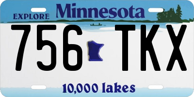 MN license plate 756TKX