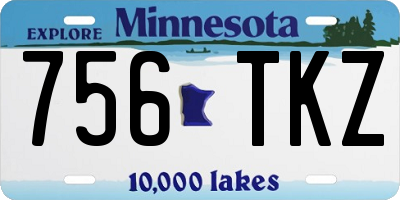 MN license plate 756TKZ