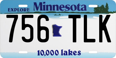 MN license plate 756TLK