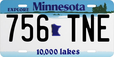 MN license plate 756TNE