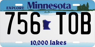 MN license plate 756TOB