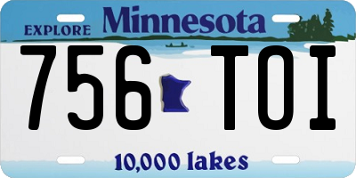 MN license plate 756TOI