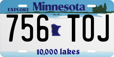 MN license plate 756TOJ