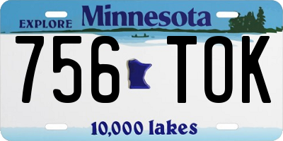 MN license plate 756TOK