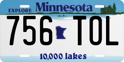 MN license plate 756TOL