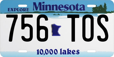 MN license plate 756TOS