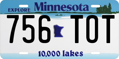 MN license plate 756TOT