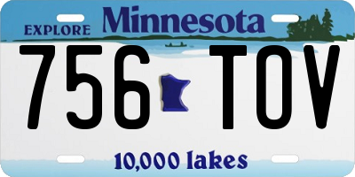 MN license plate 756TOV