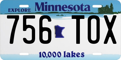 MN license plate 756TOX