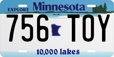 MN license plate 756TOY