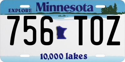 MN license plate 756TOZ