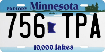 MN license plate 756TPA