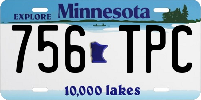 MN license plate 756TPC