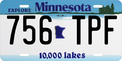 MN license plate 756TPF