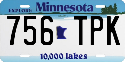 MN license plate 756TPK