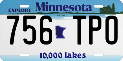 MN license plate 756TPO