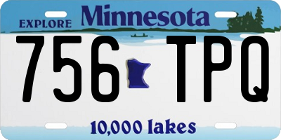 MN license plate 756TPQ