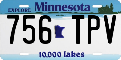 MN license plate 756TPV