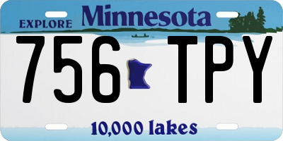 MN license plate 756TPY