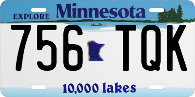 MN license plate 756TQK