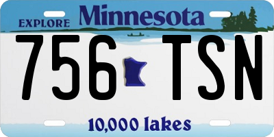 MN license plate 756TSN