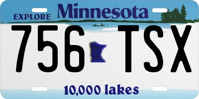 MN license plate 756TSX