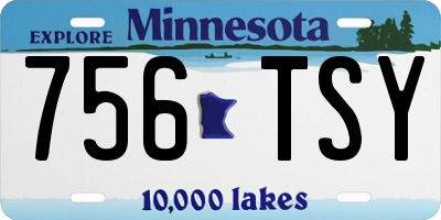 MN license plate 756TSY