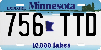MN license plate 756TTD