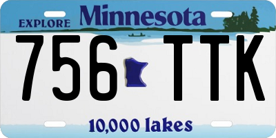 MN license plate 756TTK