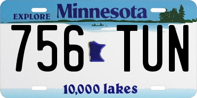 MN license plate 756TUN