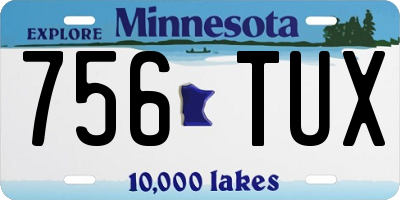 MN license plate 756TUX