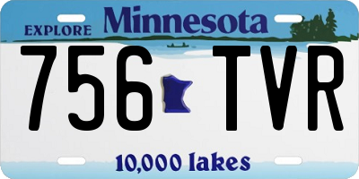 MN license plate 756TVR